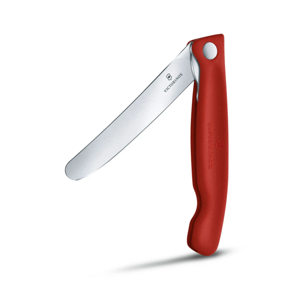 Victorinox red folding kitchen knife - smooth blade with rounded tip 6.7801.FB