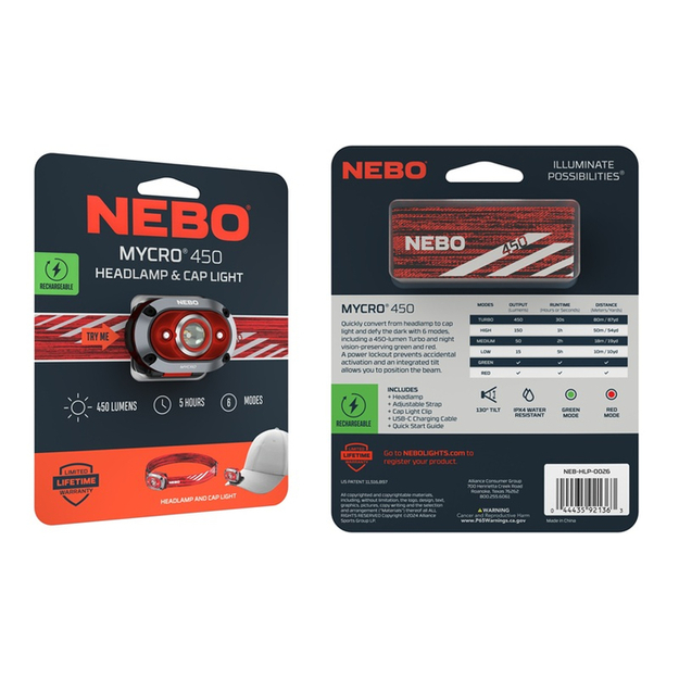 NEBO Mycro 450 lm Flashlight, Red NE0026-H