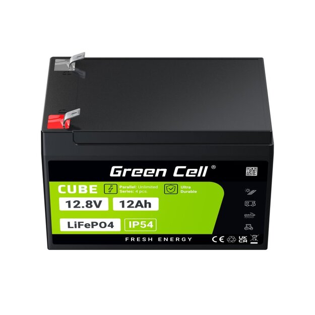 Green Cell LFPGC12V12AH UPS LiFePO4 Akumulators 12,8V 12Ah