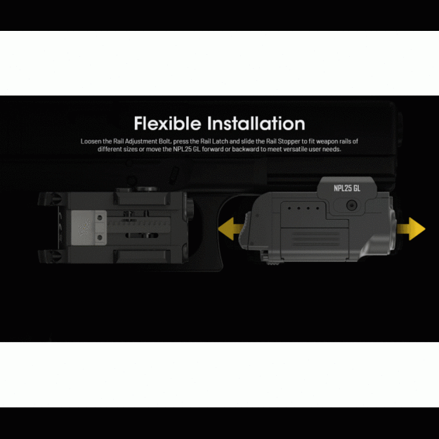 Nitecore NPL25 GL UHi 25 LED 900 lumens weapon light + green laser