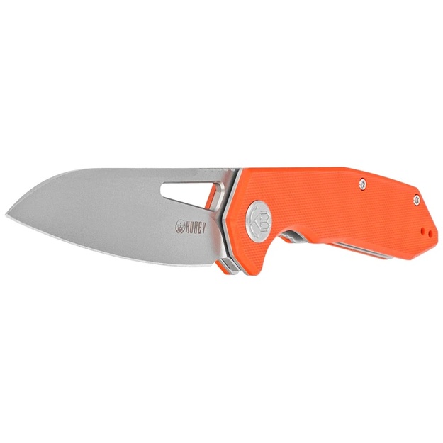 Kubey Vagrant Orange folding knife G10, Sand Blasted 14C28N by Maksim Tkachuk (KU291L)