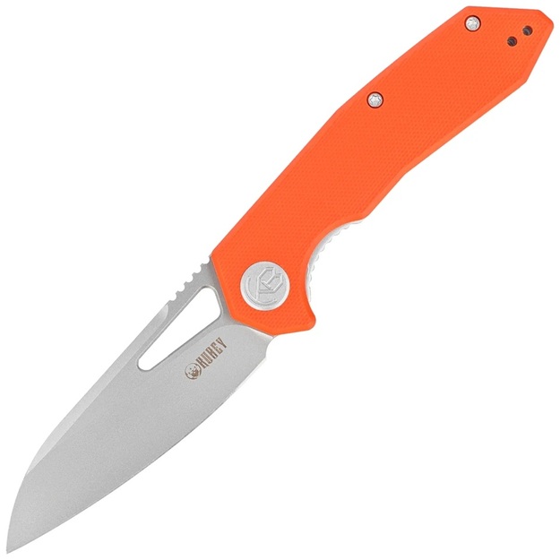 Kubey Vagrant Orange folding knife G10, Sand Blasted 14C28N by Maksim Tkachuk (KU291L)
