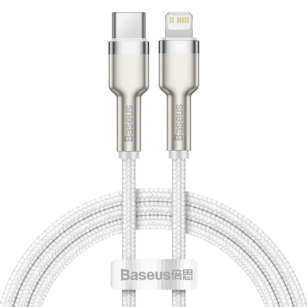 USB-C cable for Lightning Baseus Cafule, PD, 20W, 1m (white)