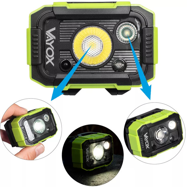 Vayox DUAL HAMMER 500lm Pro sērijas uzlādējams lukturis VA0415