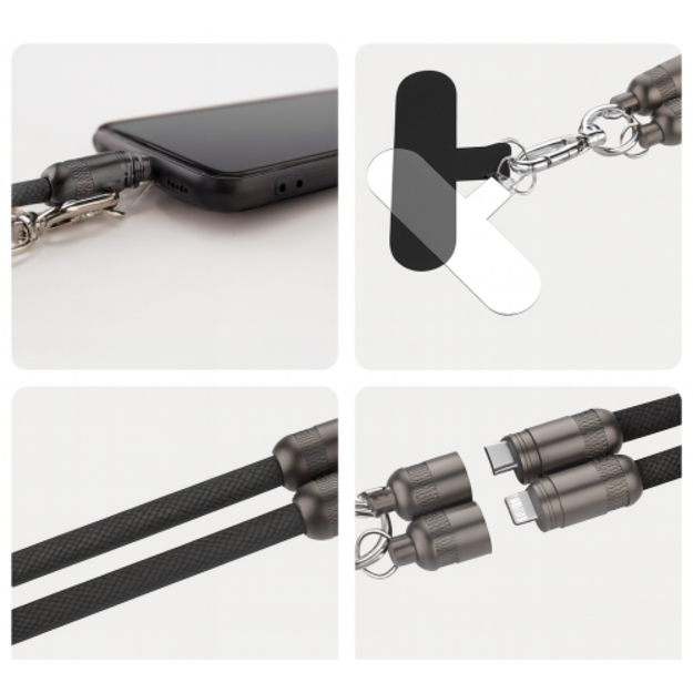 Черный кабель Ansmann USB-C C60W 120 см