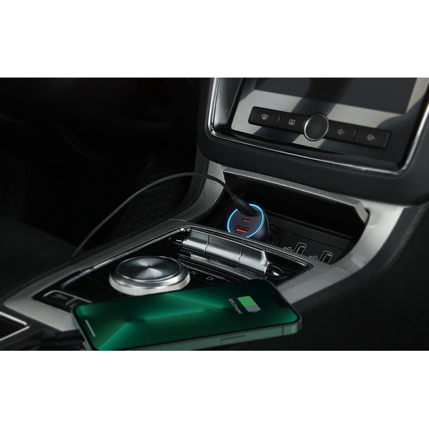 Automa&scaron;īnas lādētājs Baseus Golden Contactor Pro, 2x USB-C, 1x USB, 65W (pelēks)