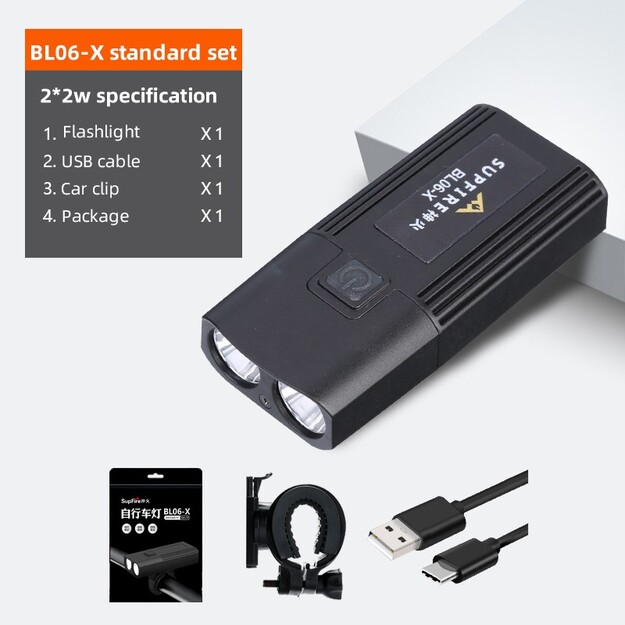 Supfire bike flashlight BL06-X, USB
