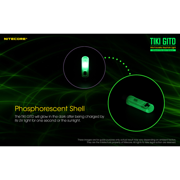 Nitecore TIKI GITD lukturis, OSRAM P8,  300 Lumens