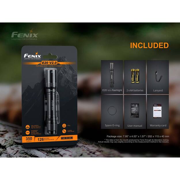 Fenix E20 V2.0 flashlight