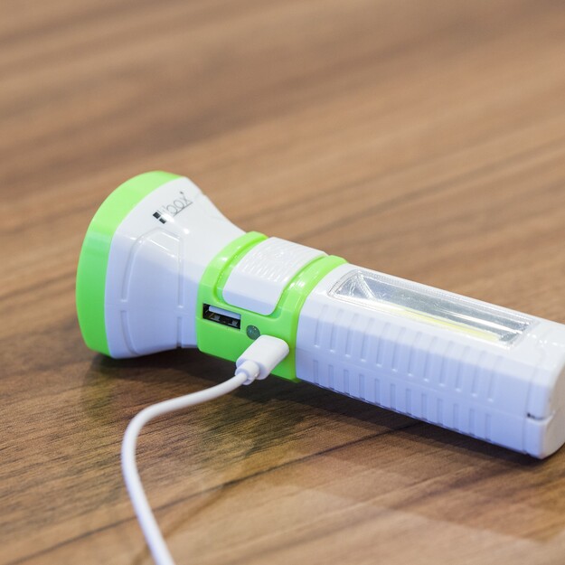 LED COB + 1 LED uzlādējams lukturis LIBOX