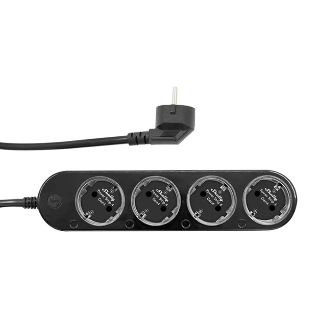 Smart 12A Shelly Power Strip 4 Gen4 Zigbee/Matter black