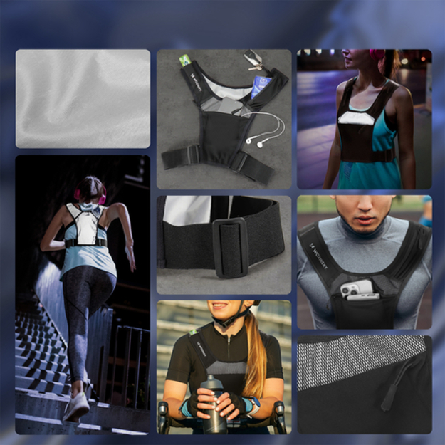 Wozinsky WKDB1 gaismu atstarojo&scaron;a skrie&scaron;anas veste &ndash; melna