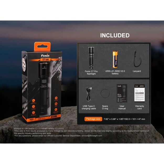 Fenix ​​C7 Pro LED flashlight with USB connection