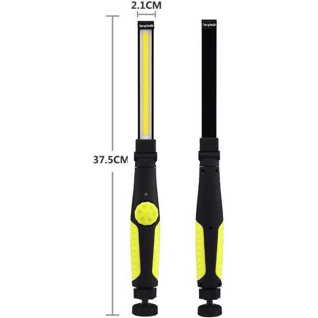 Work lamp rechargeable COB LED foldable, with magnet