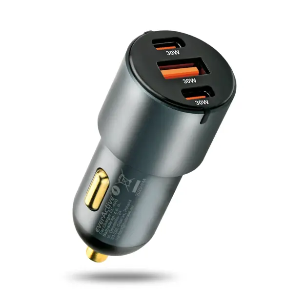 everActive CC-40Q automa&scaron;īnas lādētājs ar QC3.0 USB ligzdu un 2 USB-C PD 60W