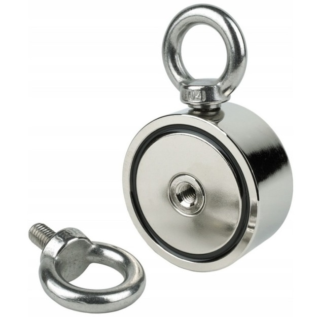 H&Ouml;GLER spēcīgs neodīma zvejas magnēts ar sānu rokturi 60 mm 2 x 150 kg