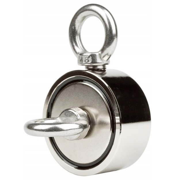 H&Ouml;GLER spēcīgs neodīma zvejas magnēts ar sānu rokturi 60 mm 2 x 150 kg