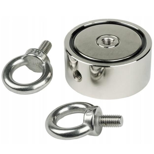 H&Ouml;GLER spēcīgs neodīma zvejas magnēts ar sānu rokturi 60 mm 2 x 150 kg