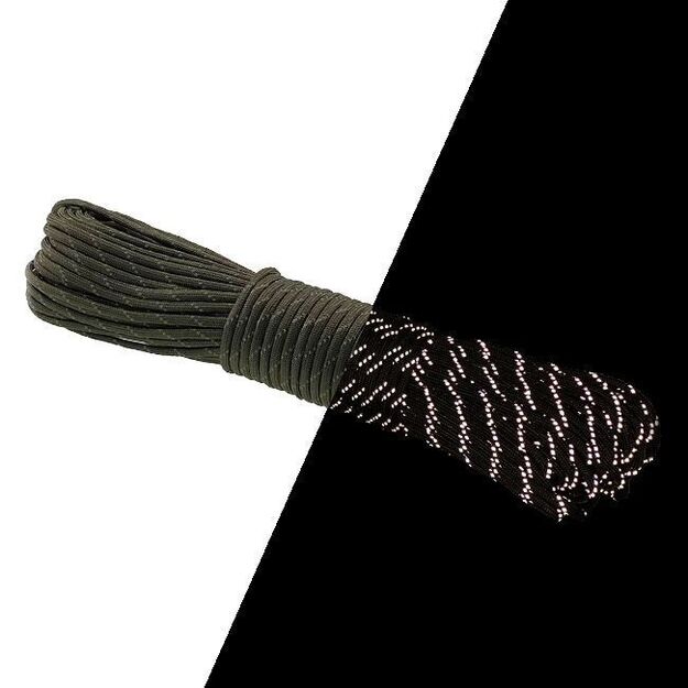 Paracord aukla EDCX 750 Type IV, atstarojo&scaron;a zaļa, 30m