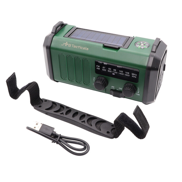 Emergency radio with 20000mAh Powerbank Green