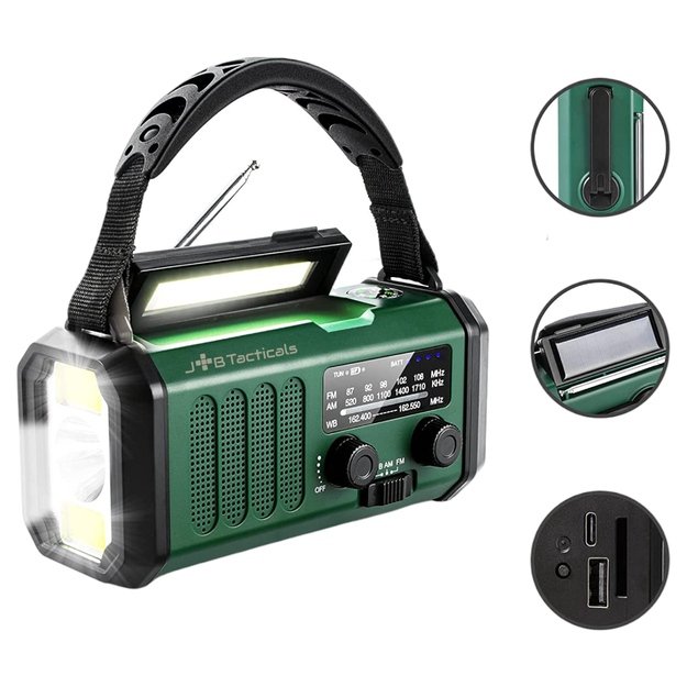 Emergency radio with 20000mAh Powerbank Green
