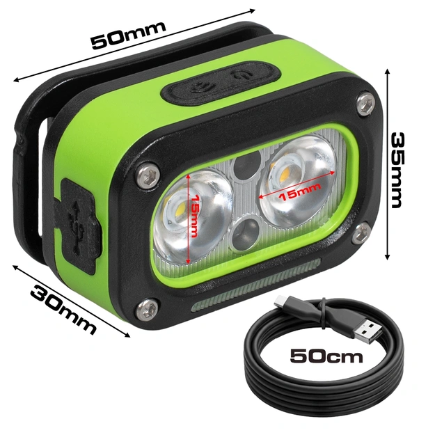 Rechargeable headlamp 2x5W 450lm 800mAh VA0453 Vayox