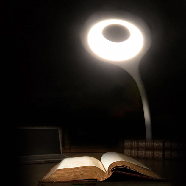 Wozinsky Mini bezvadu LED lasī&scaron;anas lampa ar klipsi un USB-C kabeli &ndash; balta