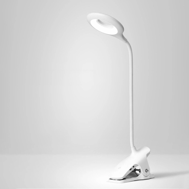 Wozinsky Mini bezvadu LED lasī&scaron;anas lampa ar klipsi un USB-C kabeli &ndash; balta