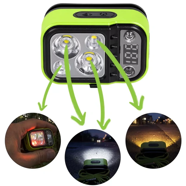 Vayox rechargeable headlamp 220lm 800mAh IPX4 (warm, neutral, red) VA0454