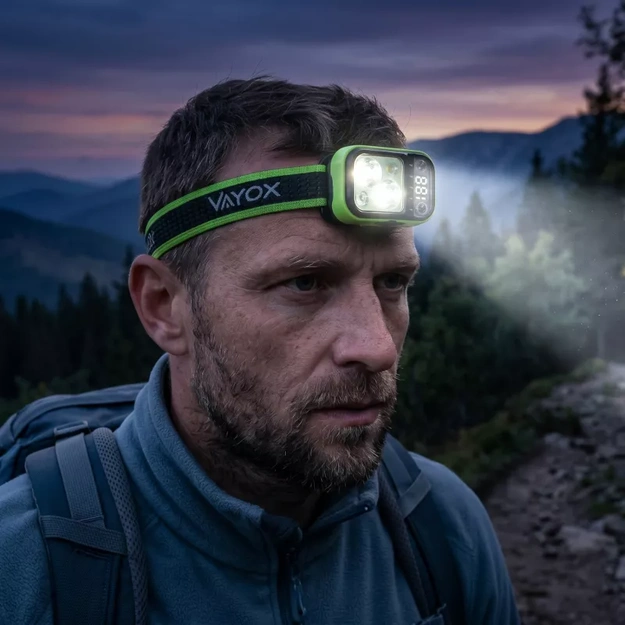 Vayox rechargeable headlamp 220lm 800mAh IPX4 (warm, neutral, red) VA0454
