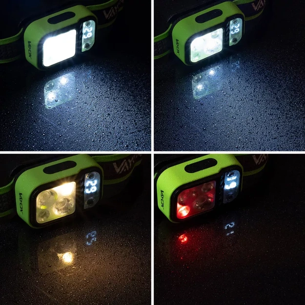Vayox rechargeable headlamp 220lm 800mAh IPX4 (warm, neutral, red) VA0454
