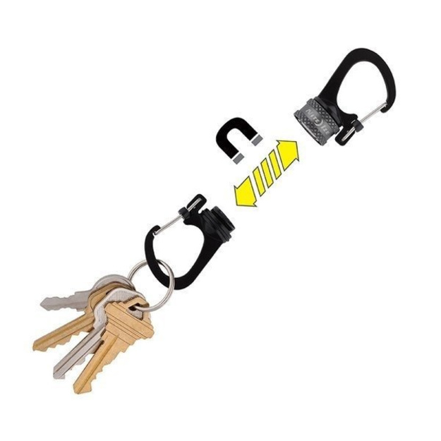 Nite Ize &ndash; SlideLock 360&deg; Magnetic Double Carabiner &ndash; Blue &ndash; MSBL-03-R7