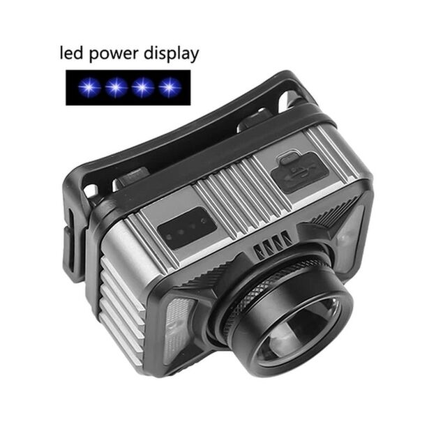 Lukturis ar kustības sensoru 10W XHP50 + sarkana gaisma