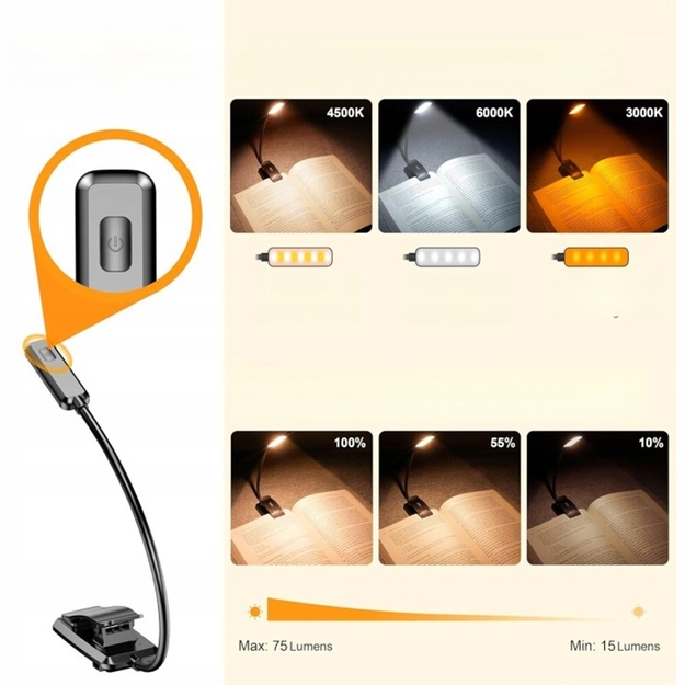 LED lasī&scaron;anas lampa ar skavu