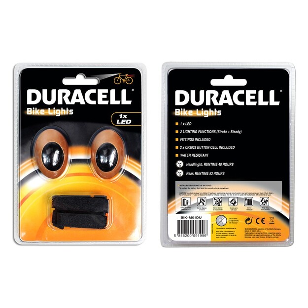 Duracell velosipēda lukturu komplekts