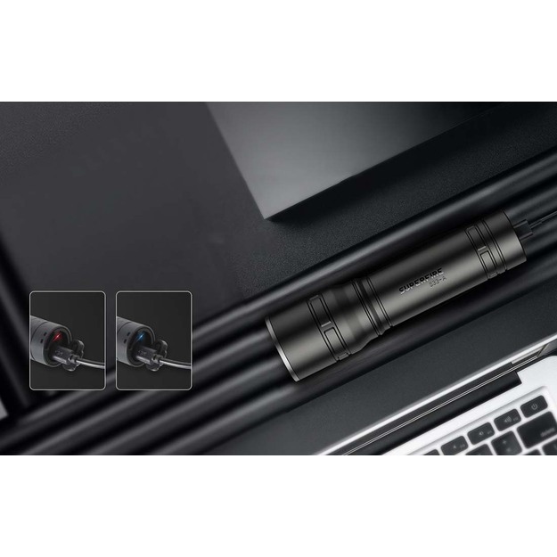 Rokas lukturītis Superfire S33-A, 124lm, USB (melns)