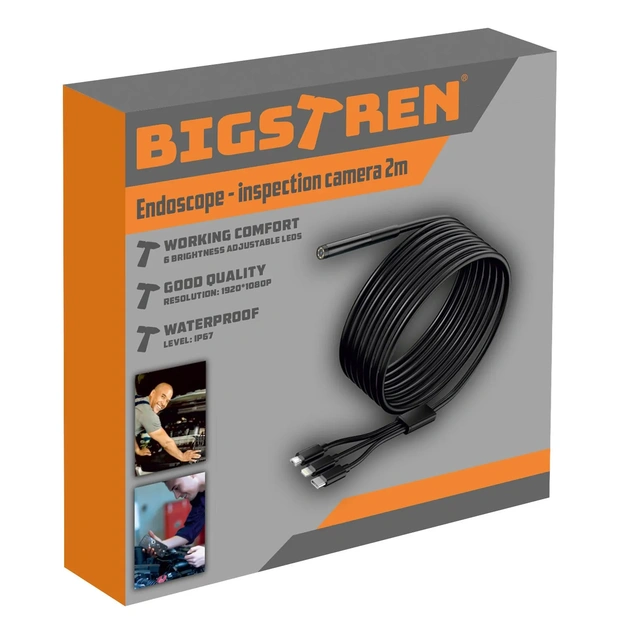 Bigstren endoskops / apskates kamera 2 m, Full HD (Android / iOS)