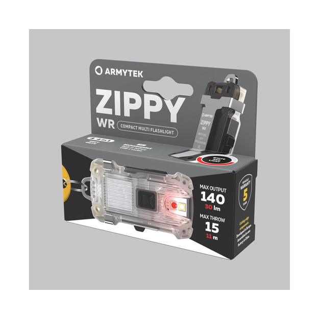 Armytek Zippy WR USB-C piekariņa lukturis Grey F11001G