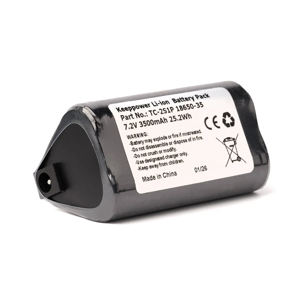 Keeppower 2S1P 18650 akumulatoru bloks 7,2V 3500mAh 25,2Wh ar Type-C ieeju/izeju un DC5521 (5,5 x 2,1 mm)