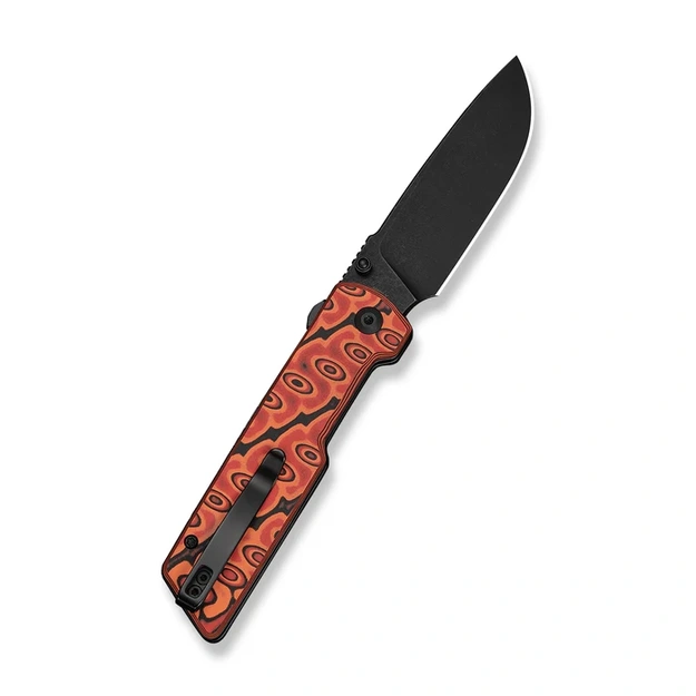 Saliekamais nazis Civivi Zygon Orange / Black Vortex Micarta, Black Stonewashed Nitro-V (C25035-2)