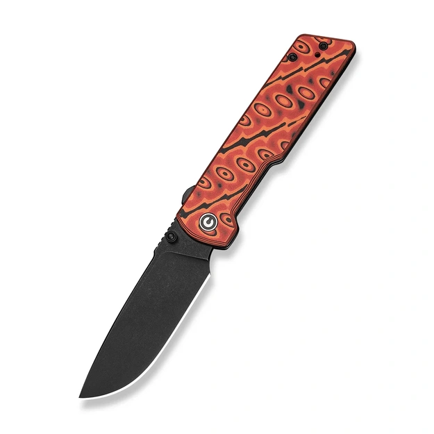 Saliekamais nazis Civivi Zygon Orange / Black Vortex Micarta, Black Stonewashed Nitro-V (C25035-2)