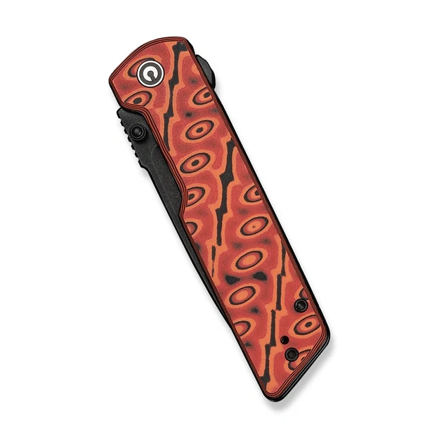 Saliekamais nazis Civivi Zygon Orange / Black Vortex Micarta, Black Stonewashed Nitro-V (C25035-2)