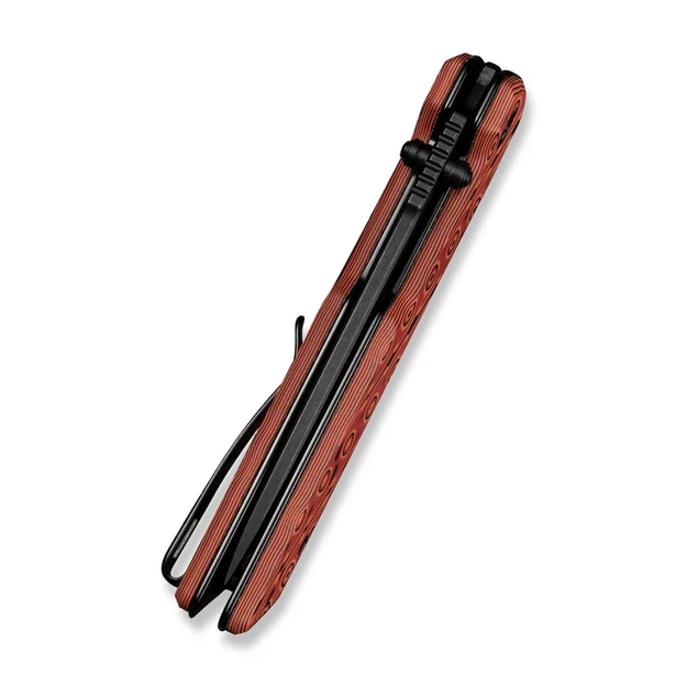 Saliekamais nazis Civivi Zygon Orange / Black Vortex Micarta, Black Stonewashed Nitro-V (C25035-2)