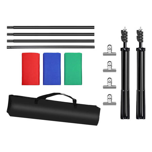 Foto studijas fona balsts Puluz 2x3m + fona kulises 3 gab PKT5205