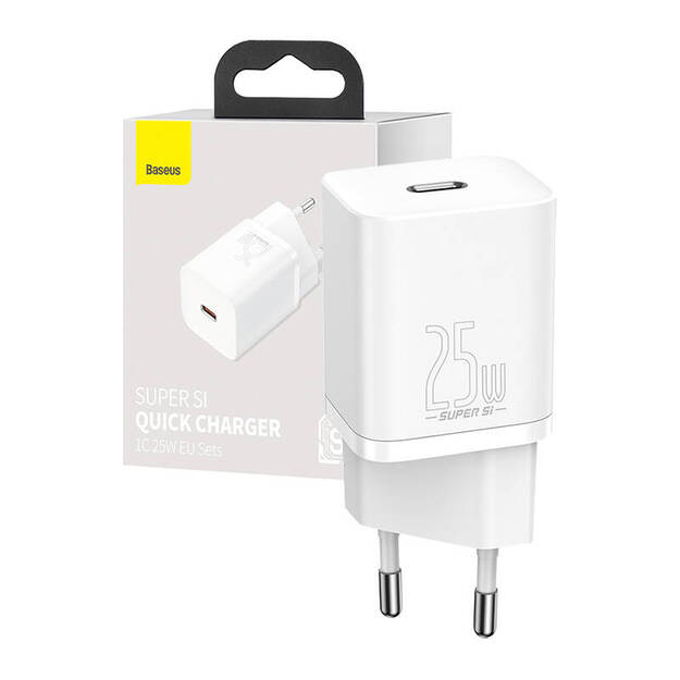 Sienas lādētājs Baseus Super Si Fast Charger 1C 25W (balts)