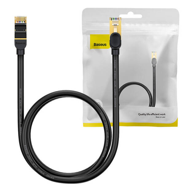 Baseus Ethernet RJ45, 10 Gbps, 1 m tīkla kabelis (melns)