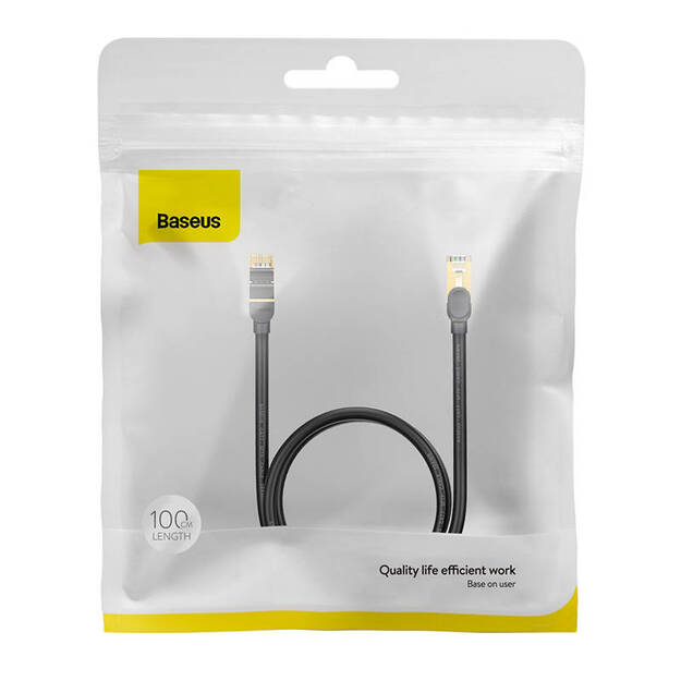 Baseus Ethernet RJ45, 10 Gbps, 1 m tīkla kabelis (melns)