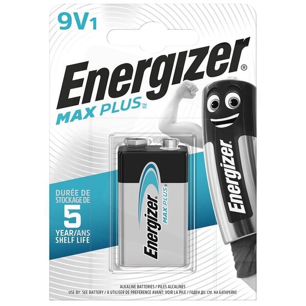  Energizer Max Plus 6LR61 9V akumulators, 1 gab.