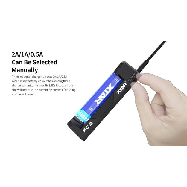 XTAR FC2 lādētājs Li-Ion un NiMh / NiCd akumulatoriem