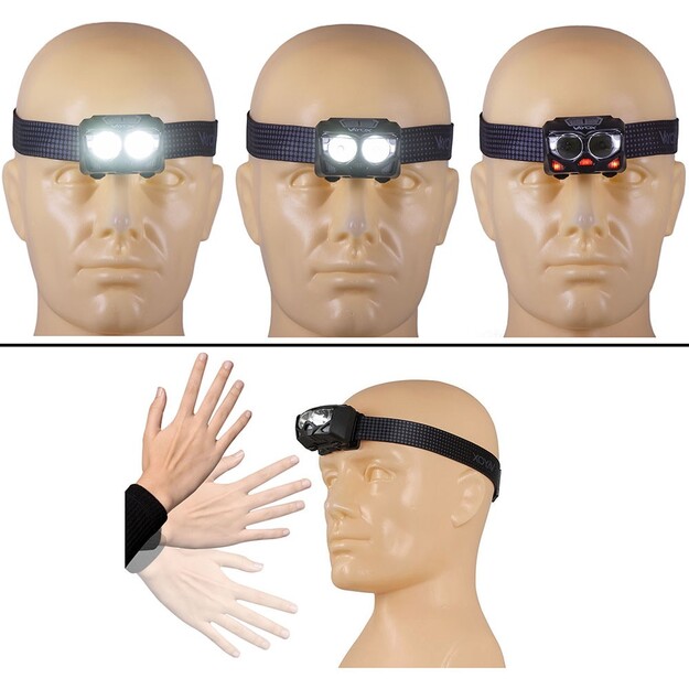 VAYOX uzlādējama galvas lampa ar kustības detektoru 500lm VA0078